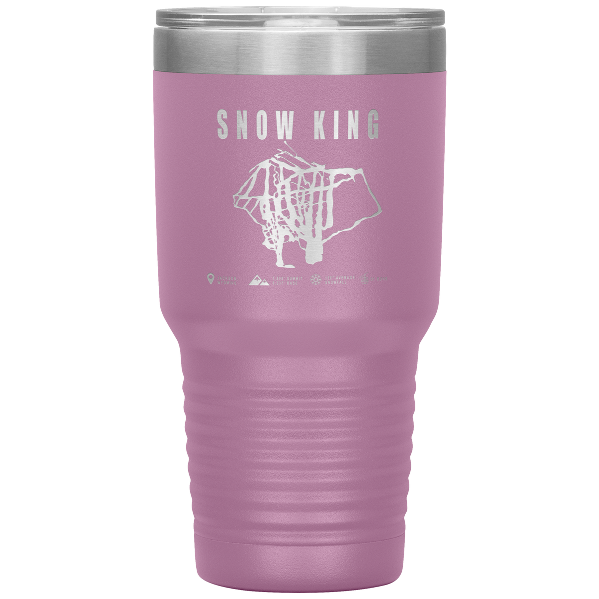 Snow King Wyoming Ski Trail Map 30oz Tumbler - Powderaddicts