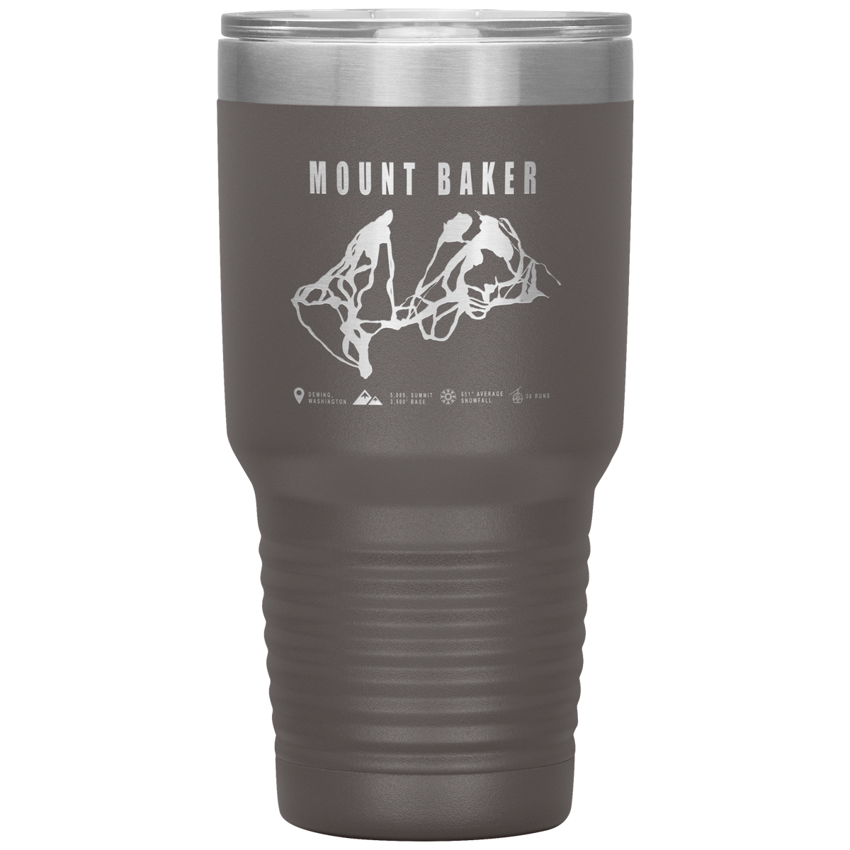 Mount Baker, Washington Ski Trail Map 30oz Tumbler - Powderaddicts