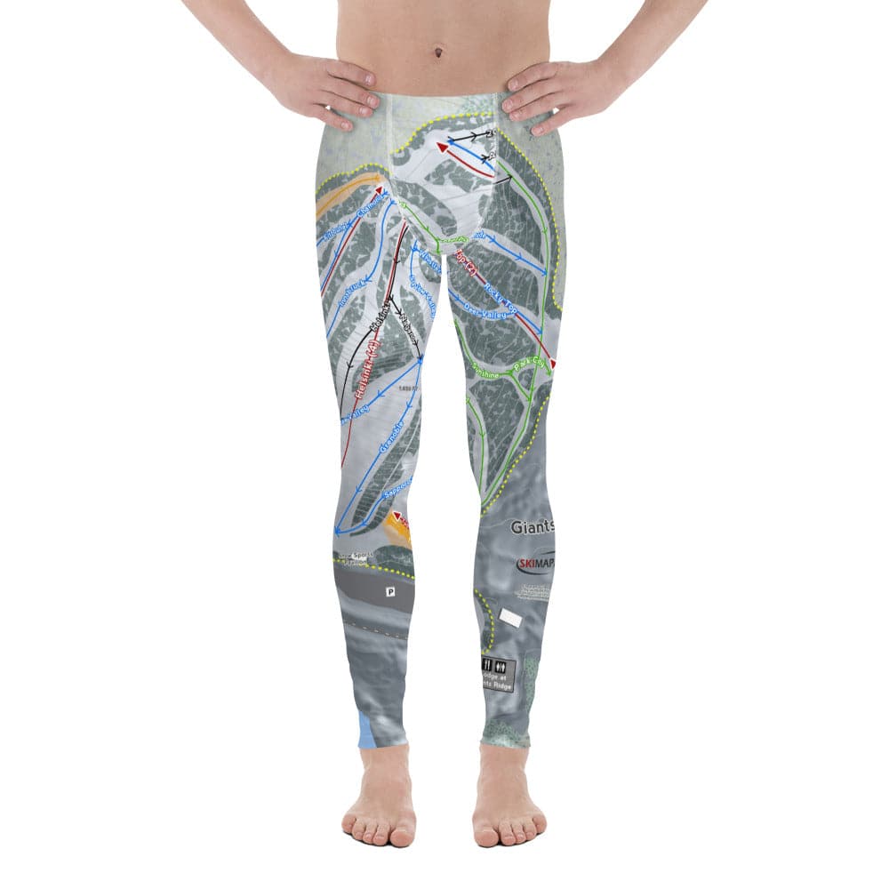 Giants Ridge, Minnesota Ski Trail Map Men's Base Layer Bottom