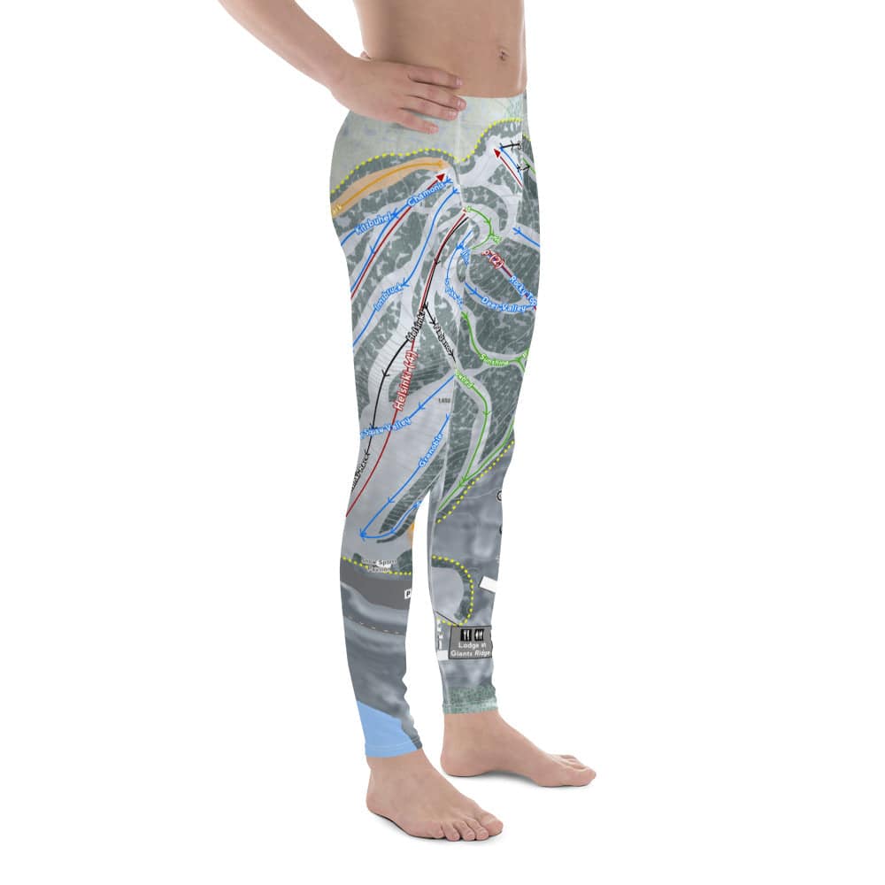 Giants Ridge, Minnesota Ski Trail Map Men&#39;s Base Layer Bottom - Powderaddicts