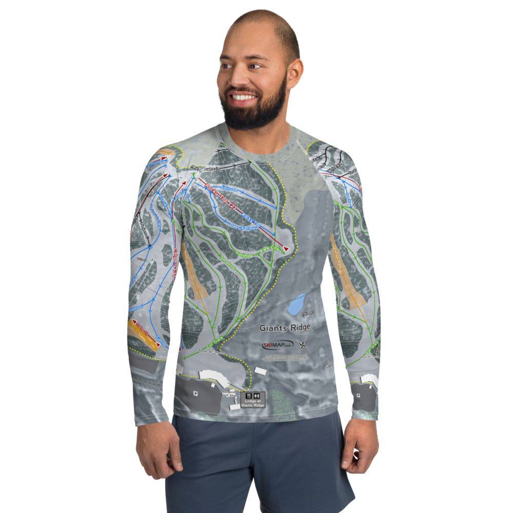 Giants Ridge, Minnesota Ski Trail Map Men's Base Layer Top