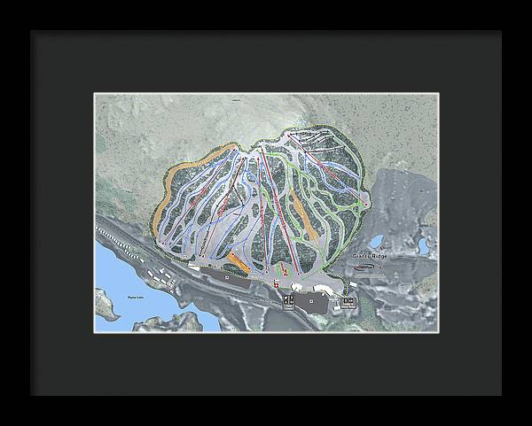 Giants Ridge Ski Trail Map - Framed Print - Powderaddicts