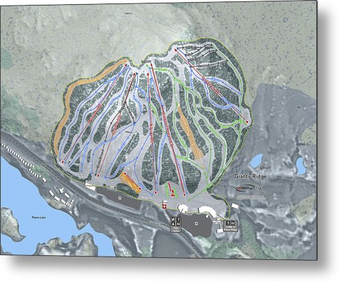 Giants Ridge Ski Trail Map - Metal Print - Powderaddicts