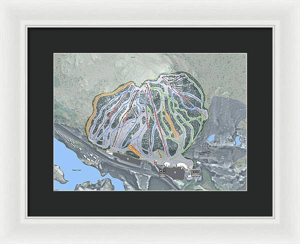 Giants Ridge Ski Trail Map - Framed Print - Powderaddicts