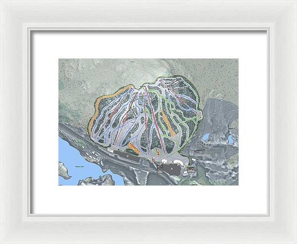 Giants Ridge Ski Trail Map - Framed Print - Powderaddicts