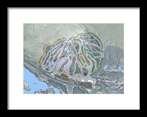 Giants Ridge Ski Trail Map - Framed Print - Powderaddicts
