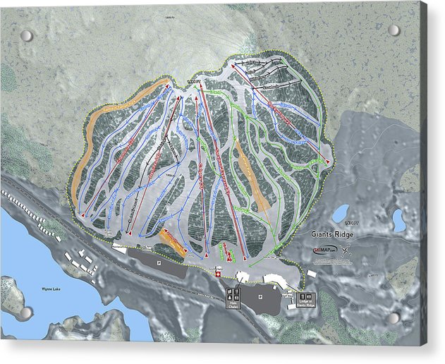 Giants Ridge Ski Trail Map - Acrylic Print - Powderaddicts