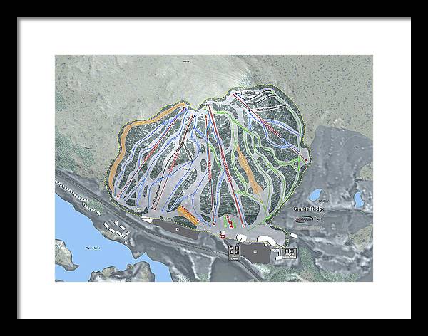 Giants Ridge Ski Trail Map - Framed Print - Powderaddicts