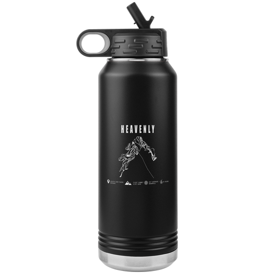 Heavenly, Nevada Ski Trail Map 32oz Water Bottle Tumbler - Powderaddicts