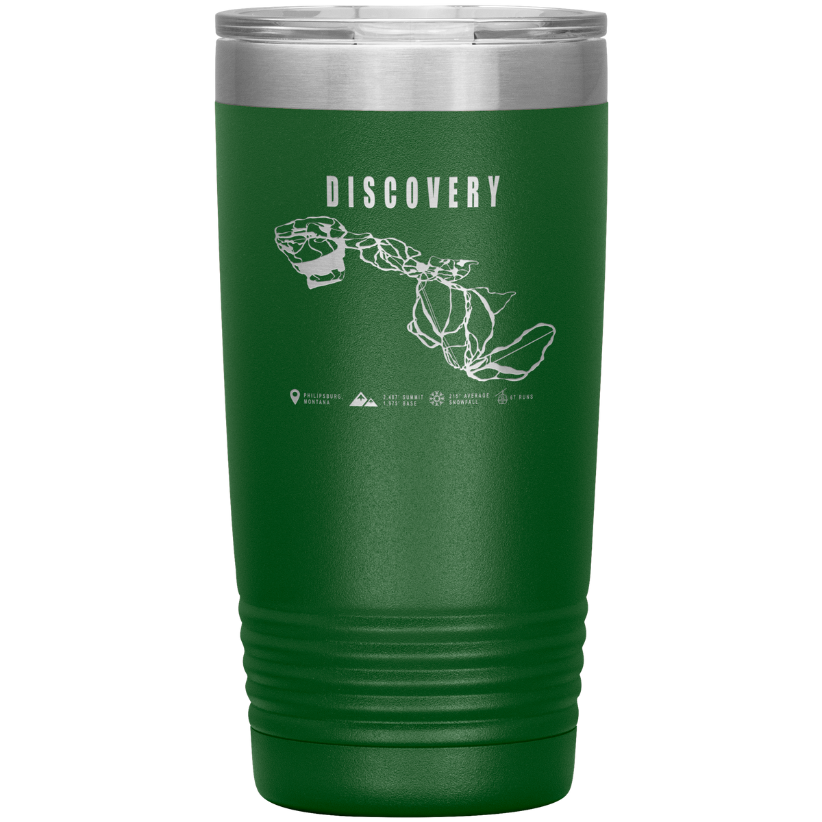 Discovery Montana Ski Trail Map 20oz Tumbler - Powderaddicts