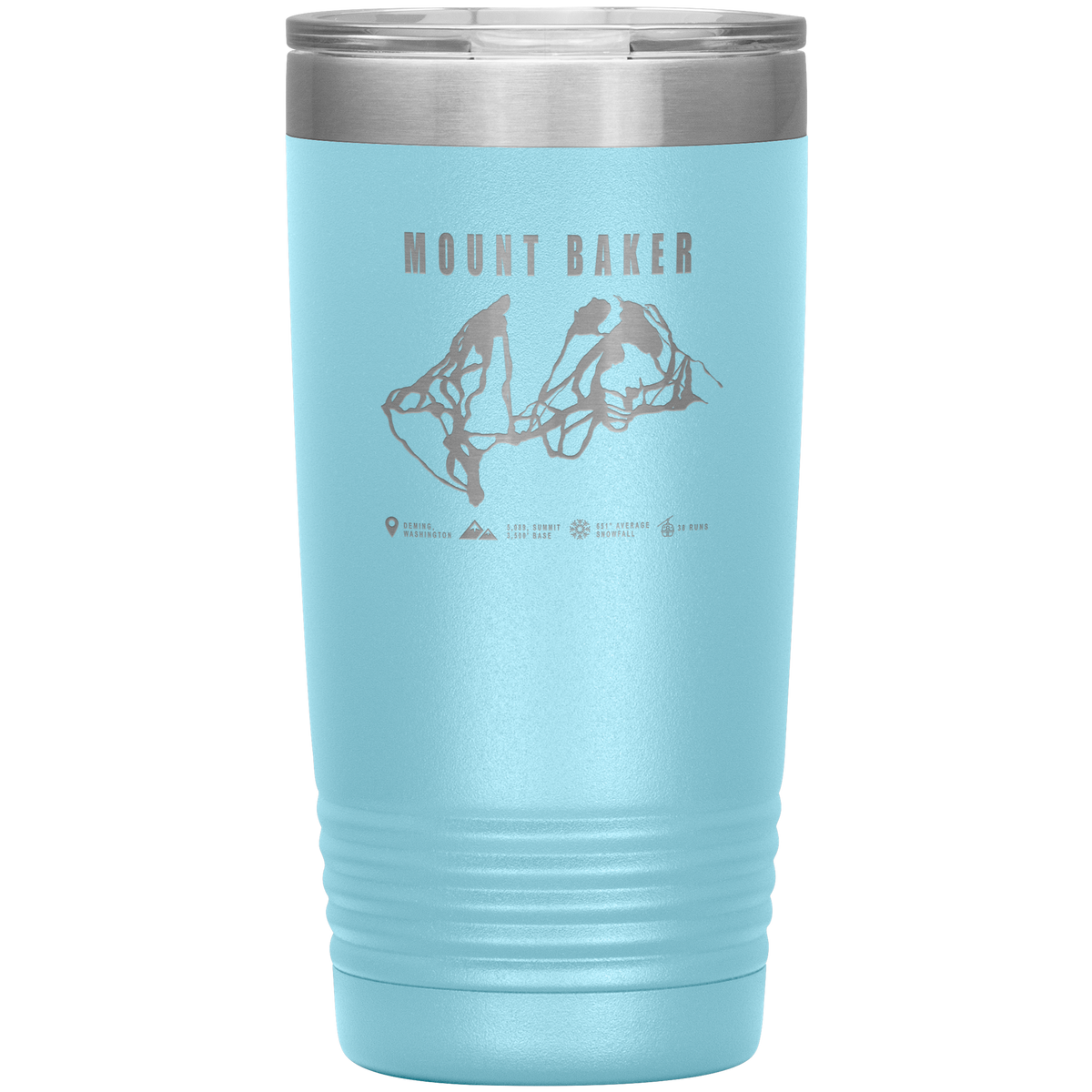 Mount Baker, Washington Ski Trail Map 20oz Tumbler - Powderaddicts