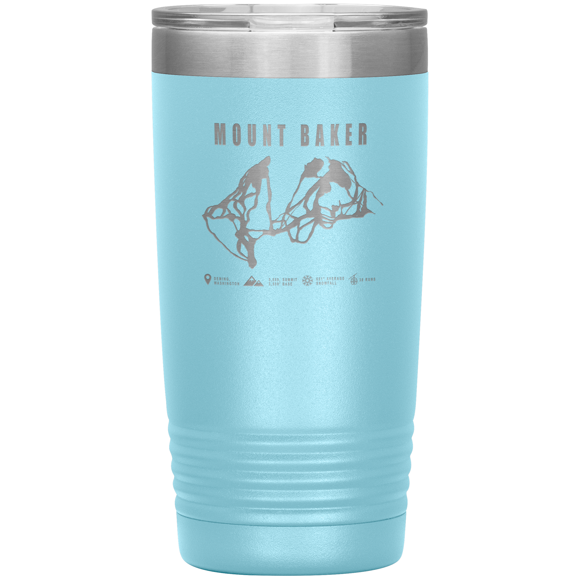 Mount Baker, Washington Ski Trail Map 20oz Tumbler - Powderaddicts