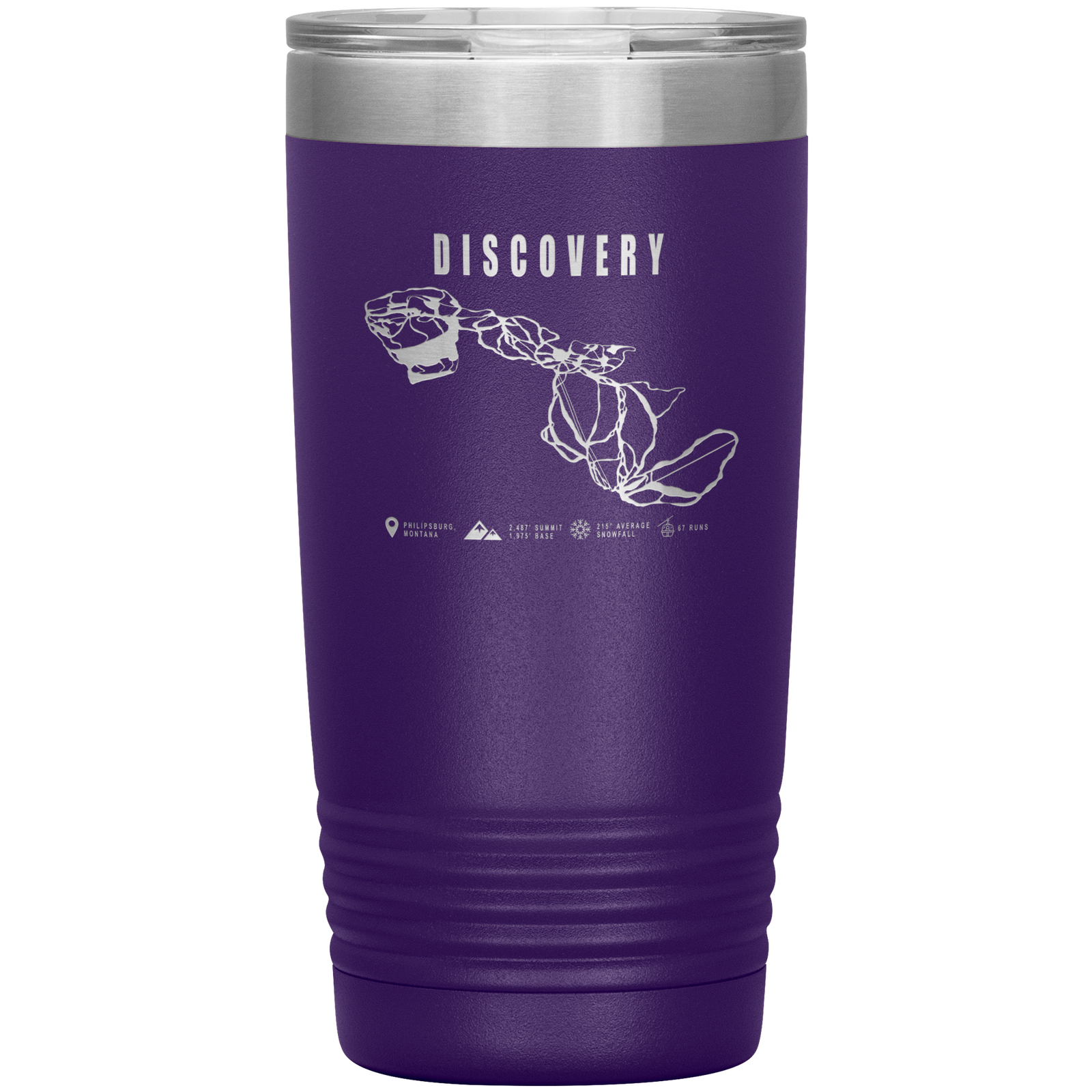 Discovery Montana Ski Trail Map 20oz Tumbler - Powderaddicts