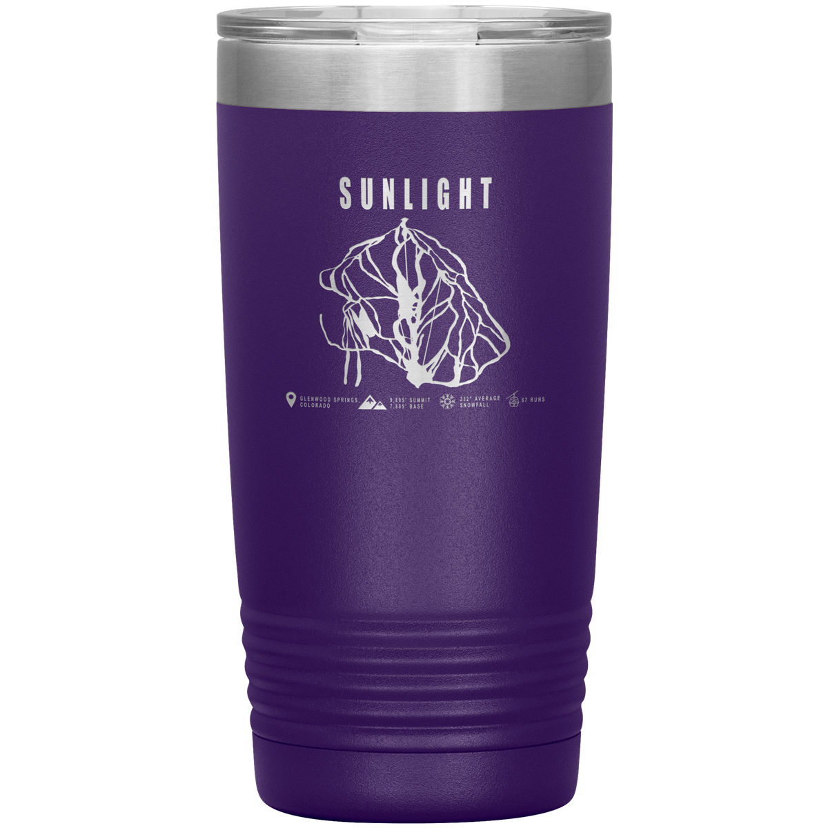 Sunlight Colorado Ski Trail Map 20oz Tumbler - Powderaddicts