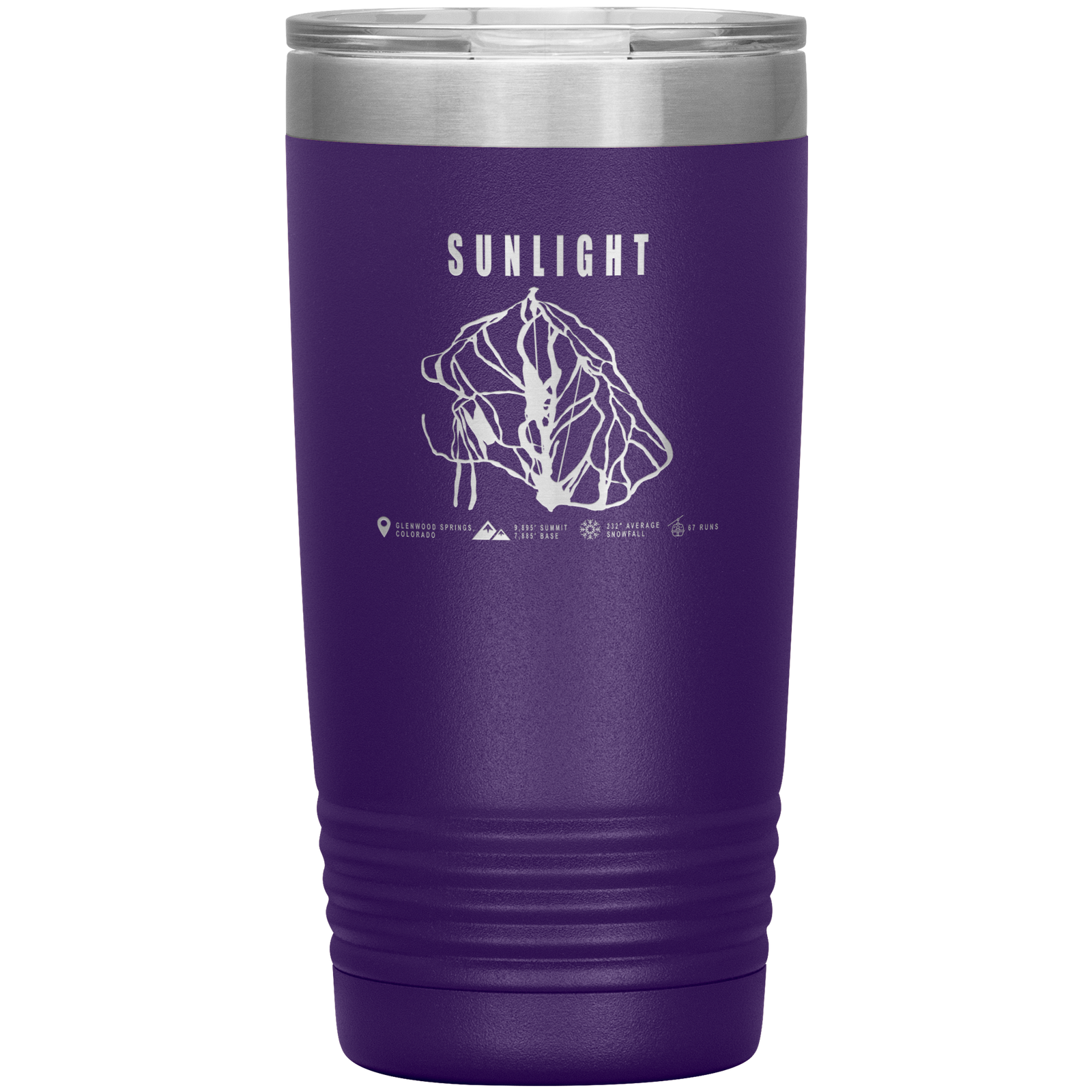 Sunlight Colorado Ski Trail Map 20oz Tumbler - Powderaddicts