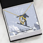 God Bless The Mountain Road That Led Me Straight To You - Gold Pendant Necklace | Snowboard Jump - Powderaddicts