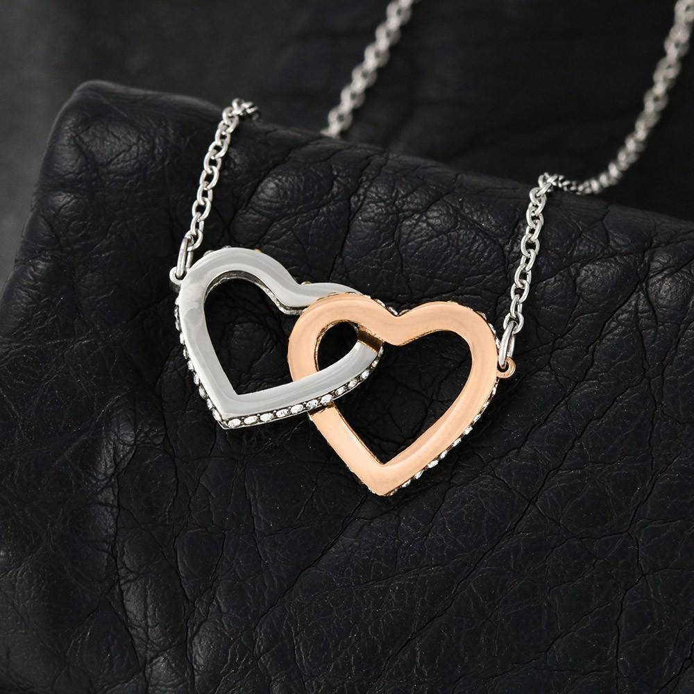 God Bless The Mountain Road That Led Me Straight To You - Interlocking Heart Necklace | Mountain Sunset - Powderaddicts