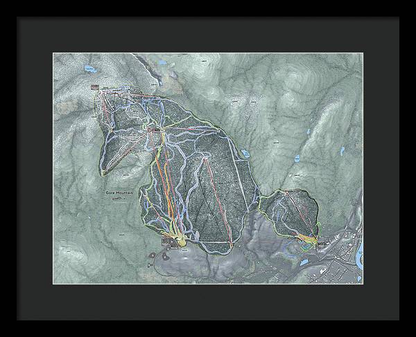 Gore Mountain Ski Trail Map - Framed Print - Powderaddicts