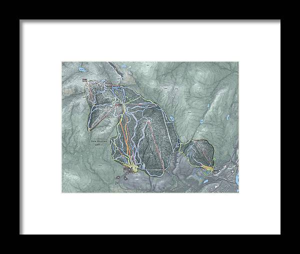 Gore Mountain Ski Trail Map - Framed Print - Powderaddicts