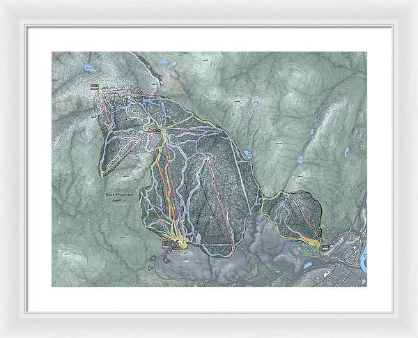 Gore Mountain Ski Trail Map - Framed Print - Powderaddicts