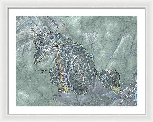 Gore Mountain Ski Trail Map - Framed Print - Powderaddicts