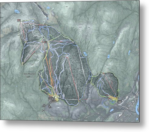 Gore Mountain Ski Trail Map - Metal Print - Powderaddicts
