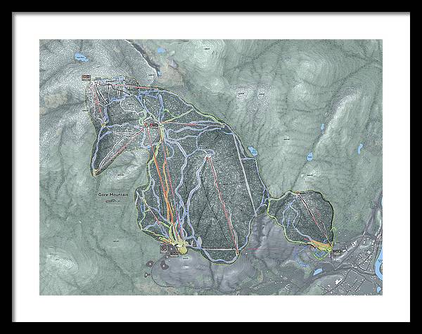 Gore Mountain Ski Trail Map - Framed Print - Powderaddicts