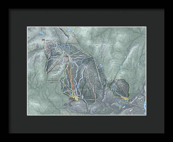 Gore Mountain Ski Trail Map - Framed Print - Powderaddicts