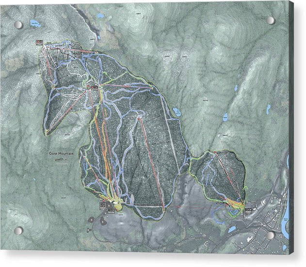 Gore Mountain Ski Trail Map - Acrylic Print - Powderaddicts