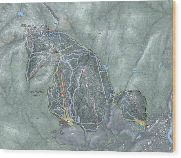 Gore Mountain Ski Trail Map - Wood Print - Powderaddicts