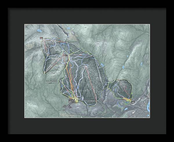 Gore Mountain Ski Trail Map - Framed Print - Powderaddicts