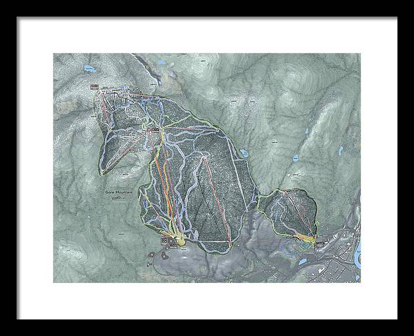 Gore Mountain Ski Trail Map - Framed Print - Powderaddicts