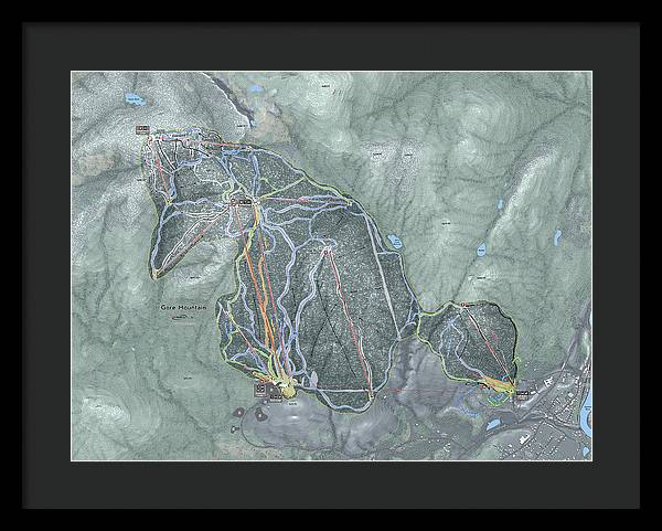 Gore Mountain Ski Trail Map - Framed Print - Powderaddicts