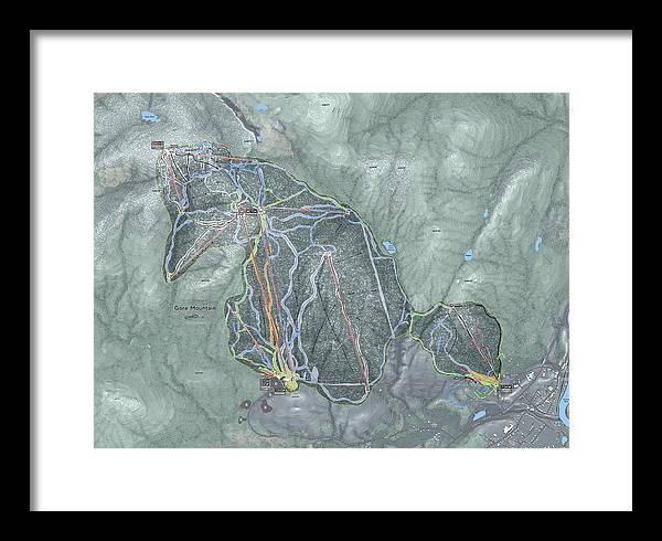 Gore Mountain Ski Trail Map - Framed Print - Powderaddicts