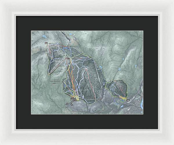 Gore Mountain Ski Trail Map - Framed Print - Powderaddicts