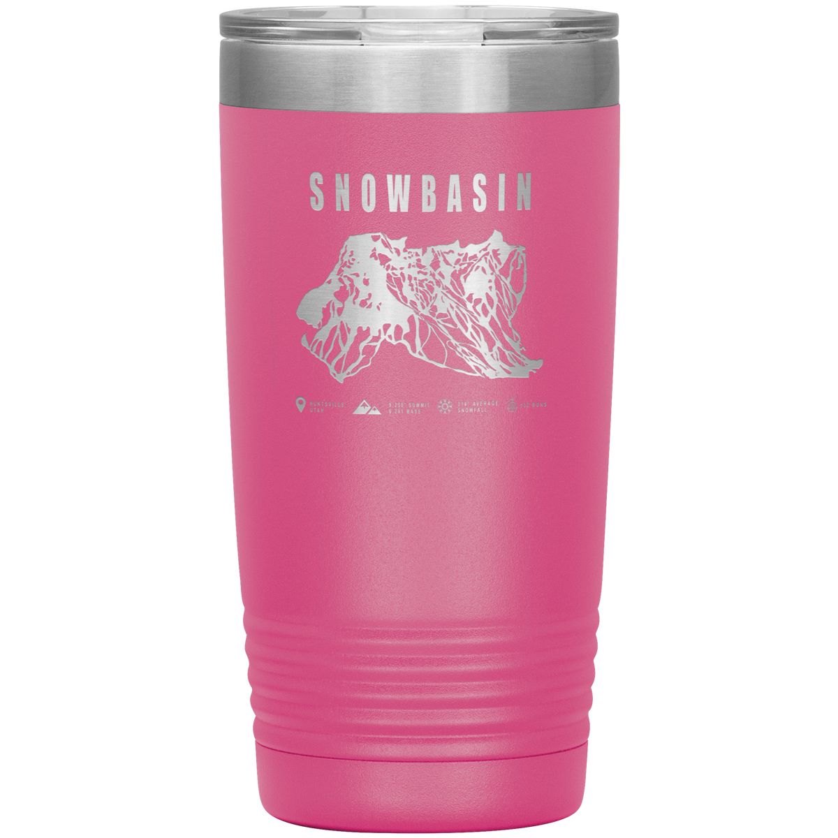 Snowbasin, Utah Ski Trail Map - 20oz Tumbler - Powderaddicts