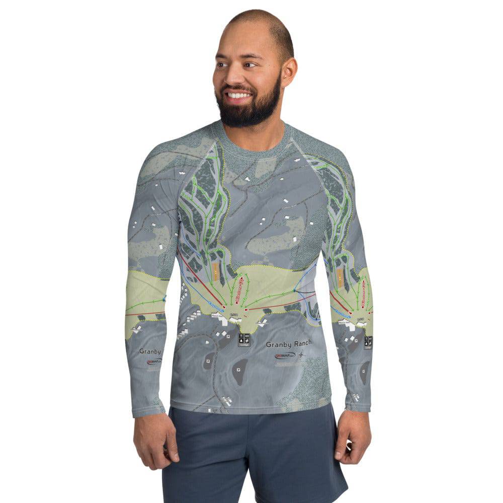 Granby Ranch, Colorado Ski Trail Map Men's Base Layer Top - Powderaddicts