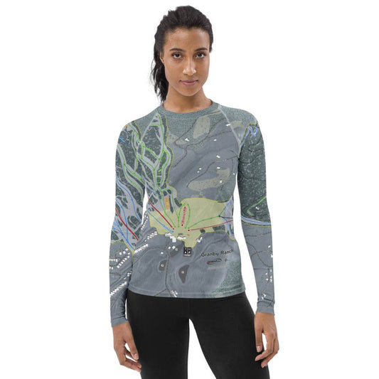 Granby Ranch, Colorado Ski Trail Map Women's Base Layer Top - Powderaddicts