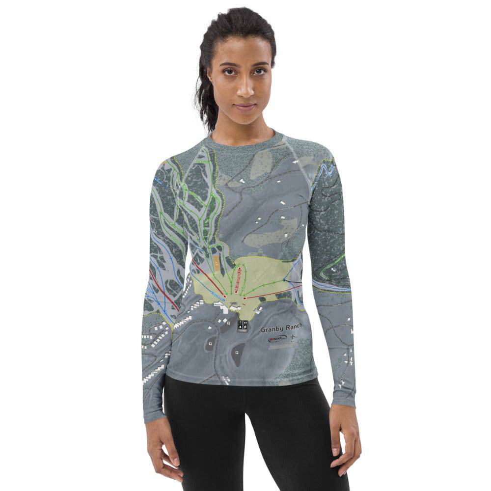 Granby Ranch, Colorado Ski Trail Map Women's Base Layer Top - Powderaddicts