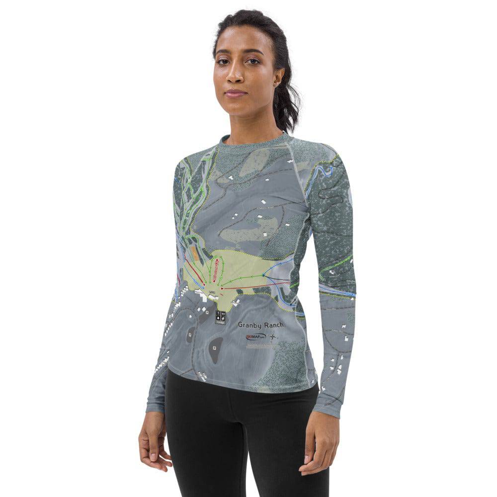 Granby Ranch, Colorado Ski Trail Map Women's Base Layer Top - Powderaddicts