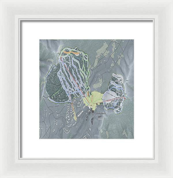 Granby Ranch Ski Trail Map - Framed Print - Powderaddicts