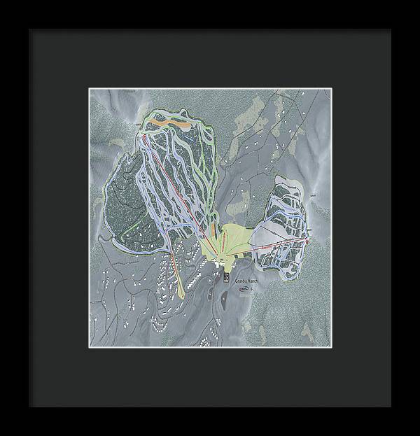 Granby Ranch Ski Trail Map - Framed Print - Powderaddicts