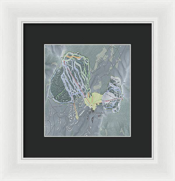 Granby Ranch Ski Trail Map - Framed Print - Powderaddicts