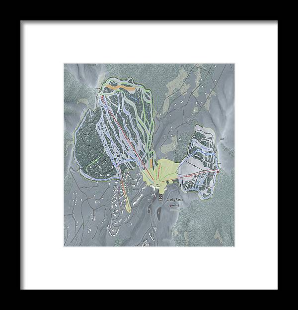 Granby Ranch Ski Trail Map - Framed Print - Powderaddicts