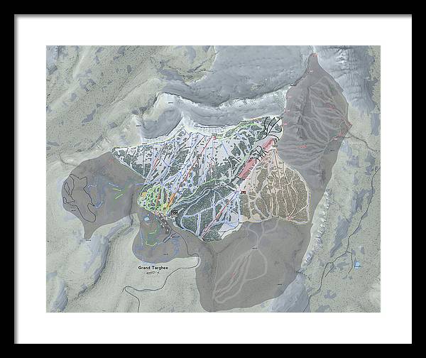 Grand Targhee Ski Trail Map - Framed Print - Powderaddicts