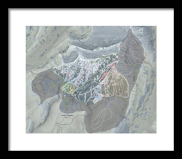 Grand Targhee Ski Trail Map - Framed Print - Powderaddicts