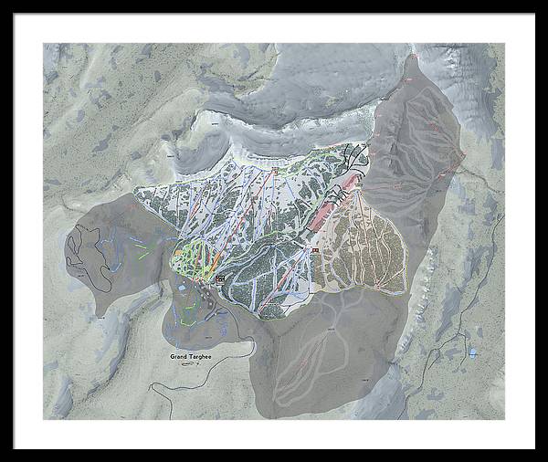 Grand Targhee Ski Trail Map - Framed Print - Powderaddicts