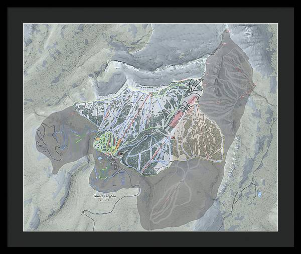 Grand Targhee Ski Trail Map - Framed Print - Powderaddicts