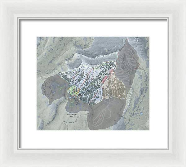 Grand Targhee Ski Trail Map - Framed Print - Powderaddicts