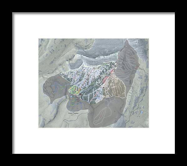 Grand Targhee Ski Trail Map - Framed Print - Powderaddicts